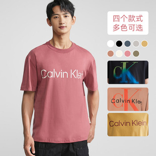 T恤2023夏新款 CK圆领短袖 Klein男士 Calvin 潮流休闲字母印花上衣