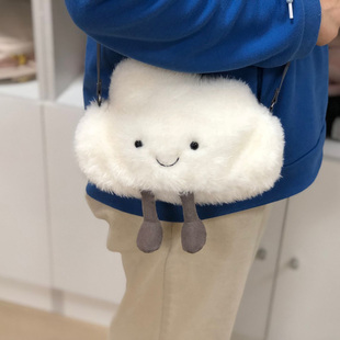可爱日系小白云毛绒云朵包单肩斜跨Lolita包仙女软妹手机百搭 新品