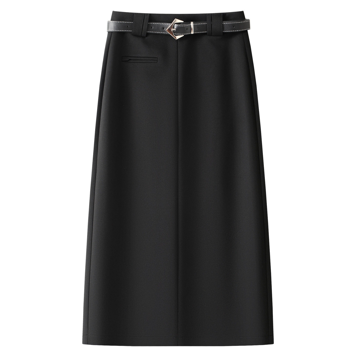 黑色西装半身裙女通勤风新款高腰气质直筒裙中长款后开叉包臀裙