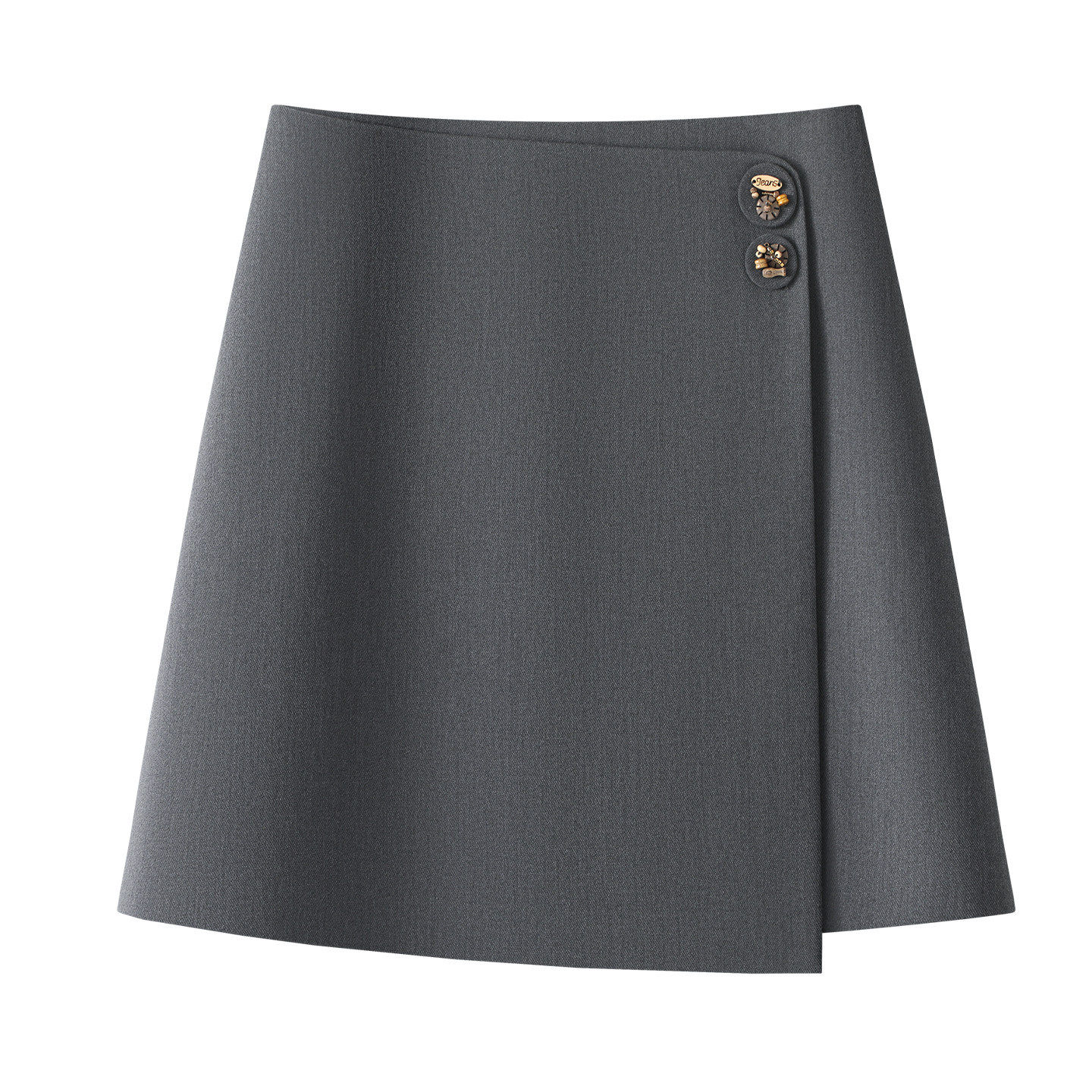 灰色半身短裙女2026新款春秋款显瘦包臀裙不规则小个子西装A字裙