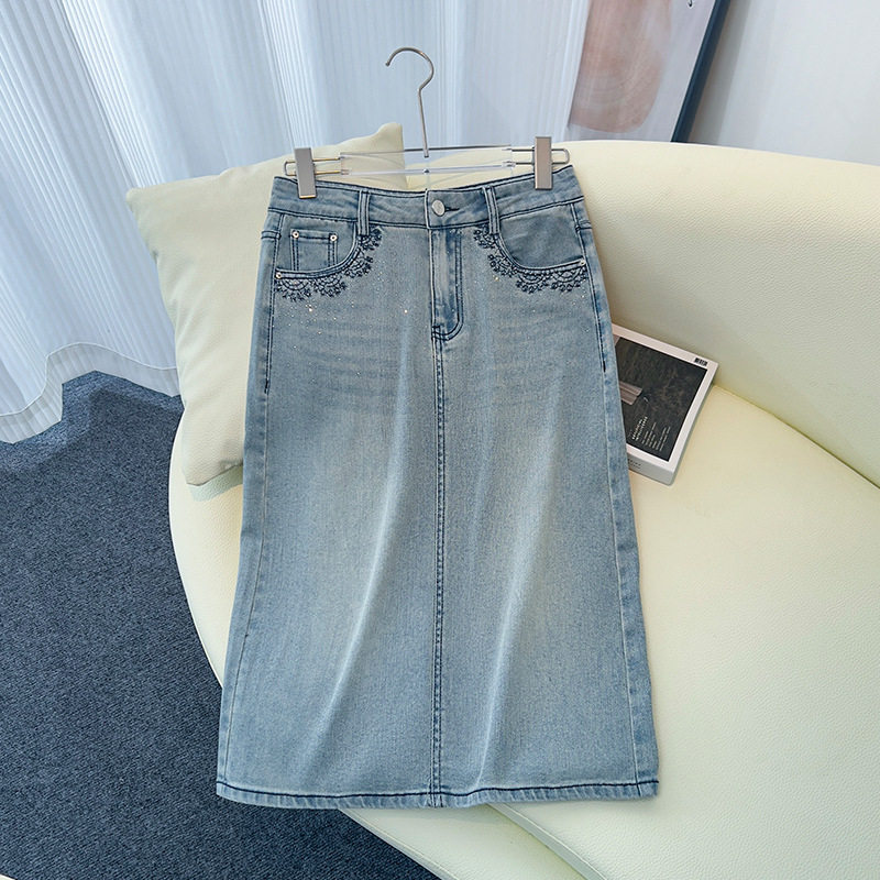 2026新款蓝色牛仔半身裙女夏季薄款宽松垂坠感中长款包臀裙子半裙