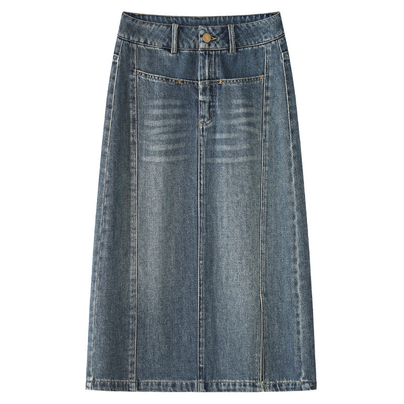 2026复古蓝牛仔半身裙女夏季薄款高腰显瘦气质中长款包臀裙子