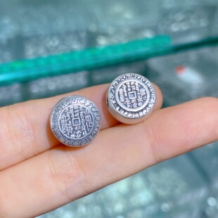 999纯银配件山鬼花钱隔珠鼓珠转运珠背云DIY手链编绳手机挂包包挂