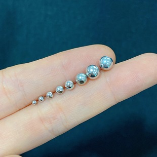 925纯银镀白金银珠子散珠光面圆珠DIY银手链项链手串隔珠串珠配饰