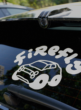 适用蔚来萤火虫后窗装饰车标FIREFLY创意贴纸拉花可爱个性改装贴