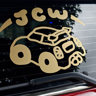 F66改装 R56 拉花 饰贴纸迷你F56 适用MINIjcw轻量化车标可爱后窗装