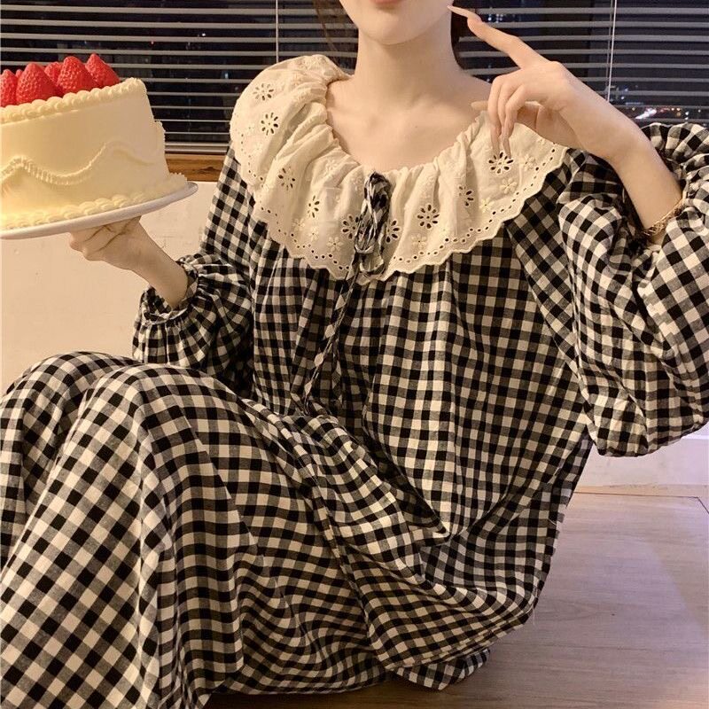 春秋天韩版新款云朵棉睡衣套装