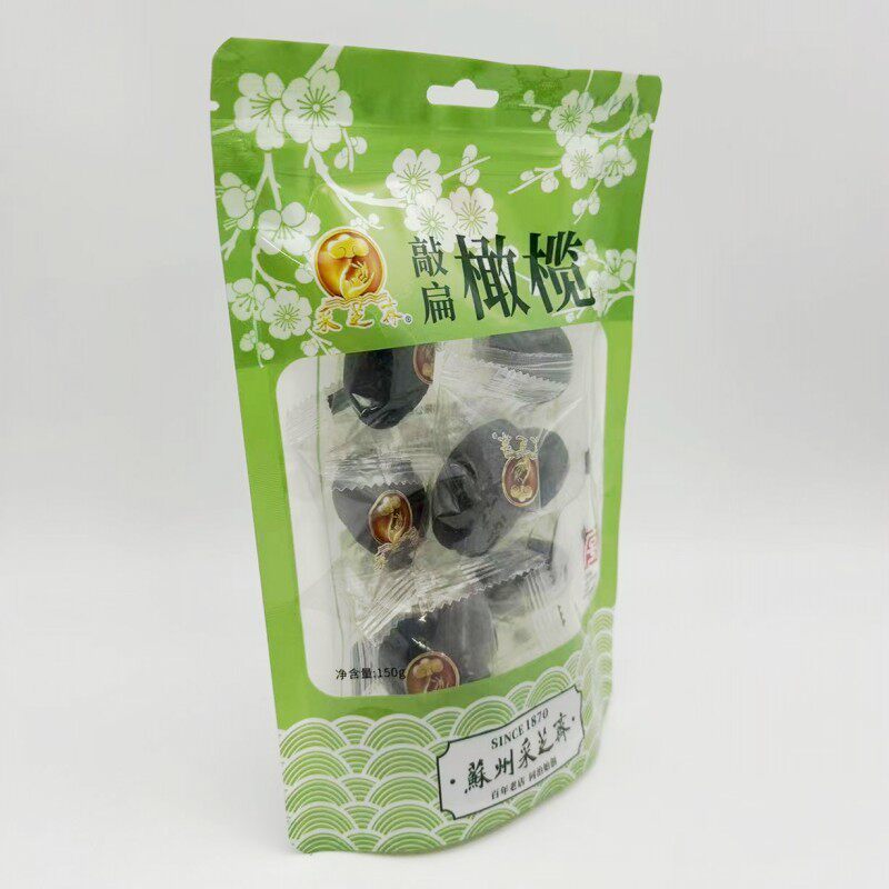 新款食品苏式蜜饯甘草类江苏省苏州特产采芝斋敲扁橄榄150克包装