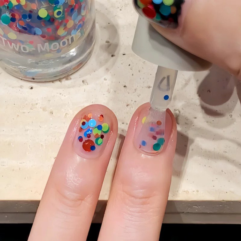 指甲油免烤速干安全无毒彩色波点亮片2025新款快干持久女孩美甲,彩妆/香水/美妆工具,指甲油,淘宝优惠券,粉丝福利购,淘宝优惠卷