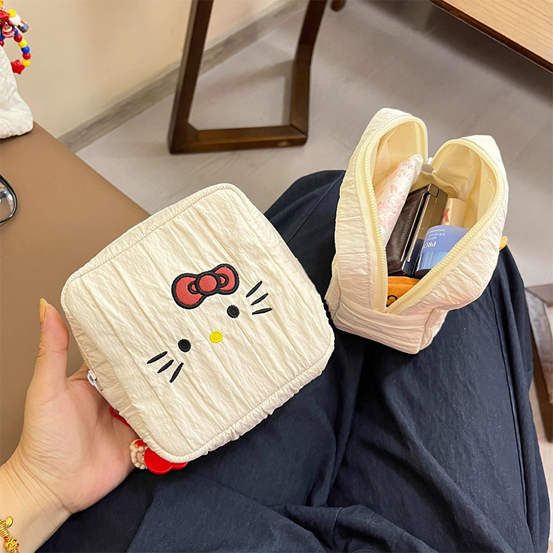 可爱猫咪化妆包女2025新款便携式收纳小包旅行小型杂物包手拿包