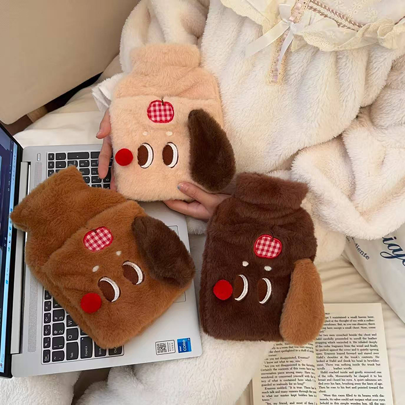 热水袋注水暖水袋可爱小狗暖手宝被窝专用暖手袋保暖毛绒暖宝宝