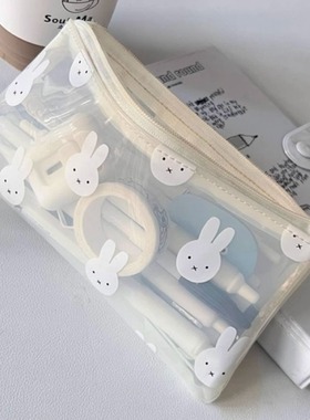 笔袋高颜值ins风女生2025新款兔子透明文具袋学生大容量铅笔袋