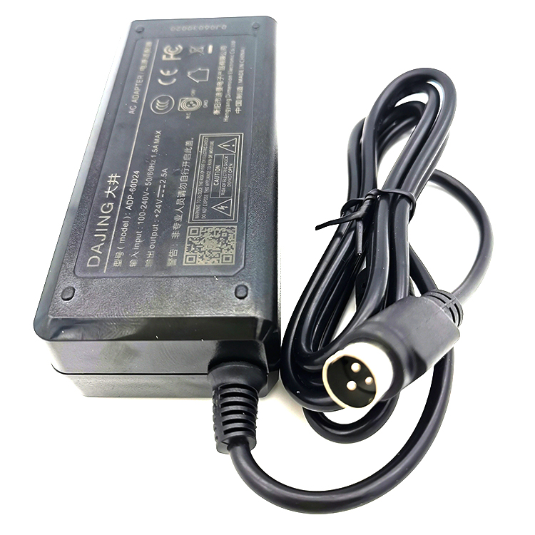 原装DAJING大井ADP-60D24标签打印机电源适配器  24V2.5A电源三针