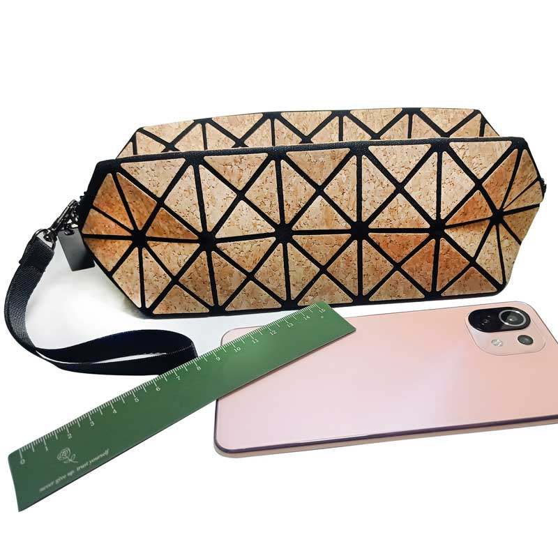 防水化妆包笔袋式手拿包环保天然树皮软木化妆袋收纳手提带菱格,收纳整理,化妆包,淘宝优惠券,粉丝福利购,淘宝优惠卷