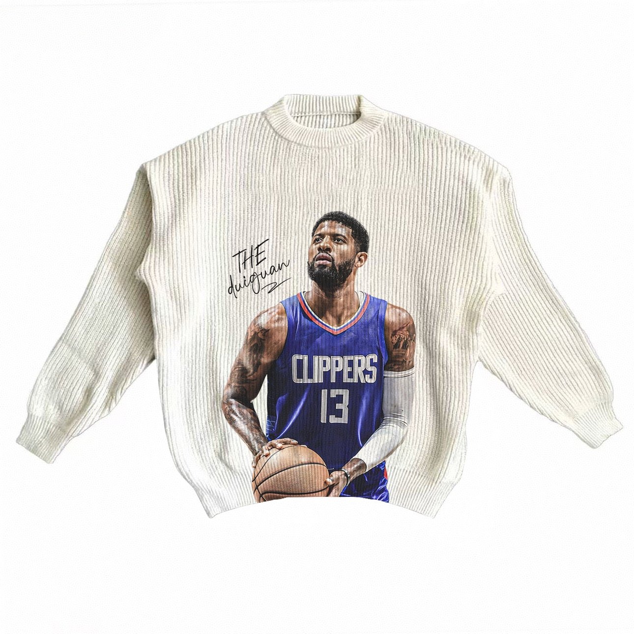 篮球球星保罗乔治美式数码直喷印花宽松圆领针织衫秋冬男女毛衣,运动服/休闲服装,运动毛衣/线衫,淘宝优惠券,粉丝福利购,淘宝优惠卷