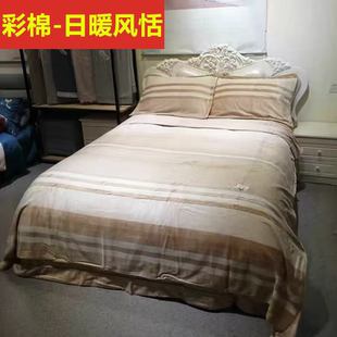 品牌家纺双面绒全棉拉舍尔保暖加厚四件套冬季毛绒被套 渐变人生