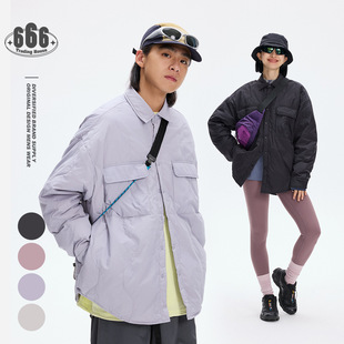 特价冬季轻薄羽绒服男女款宽松葫芦格羽绒衬衫保暖外套Y4272