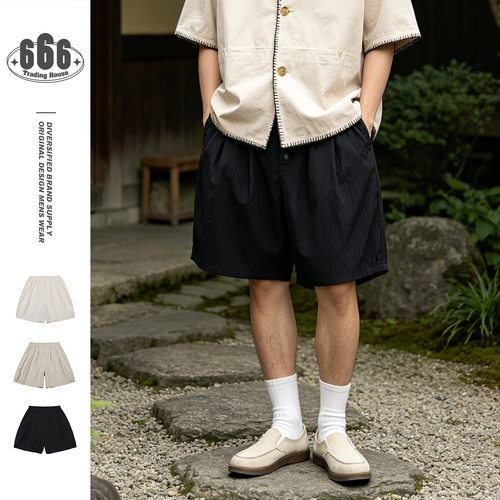 DESIRABELT夏季工装五分裤男士日系潮牌灯笼裤宽松休闲短裤SH113