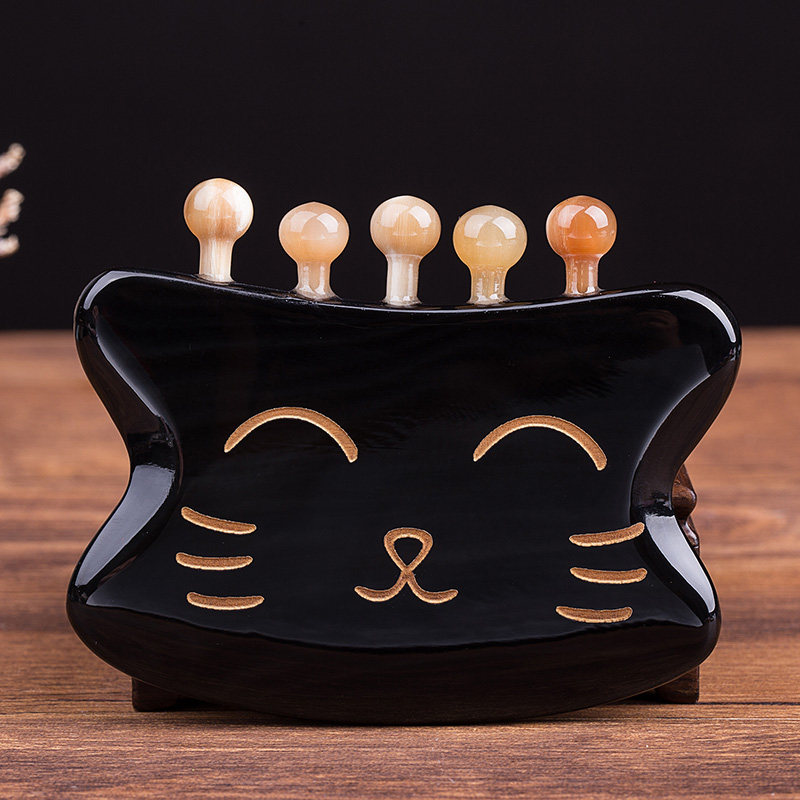 天然白黑水牛角按摩梳子，胸部按摩 头部筋络疏通 全身通用刮痧板