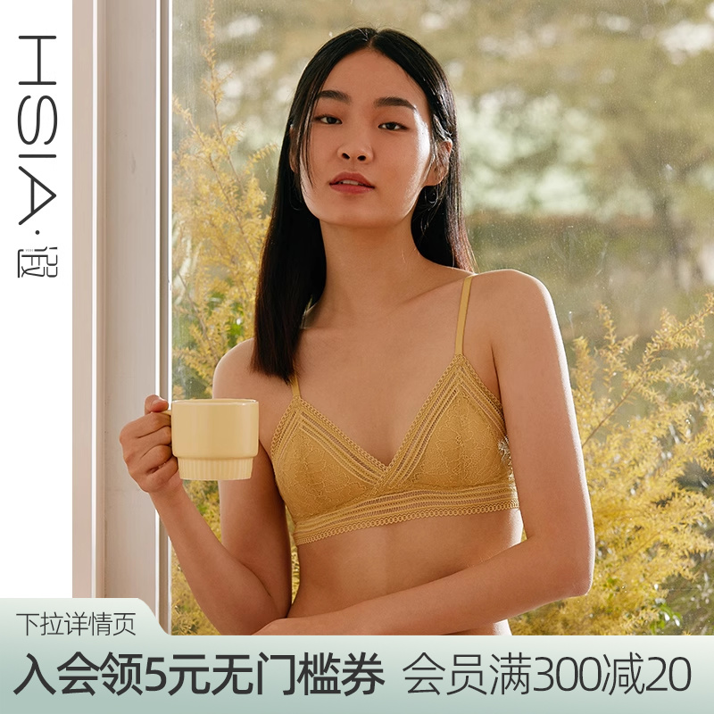 法式风薄款全蕾丝性感文胸三角杯