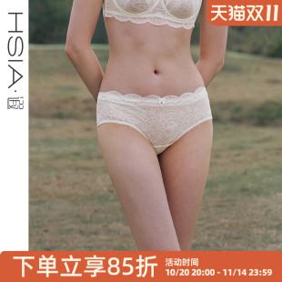 女夏季 遐内裤 撞色蕾丝性感纯棉裆底无痕中腰平角裤 春风十里