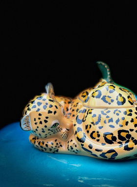 持续瓷生 出口陶瓷储蓄罐老虎狮子大象森林动物乔迁家居摆件创意