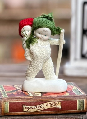 D56绿帽子背宝宝雪娃白色