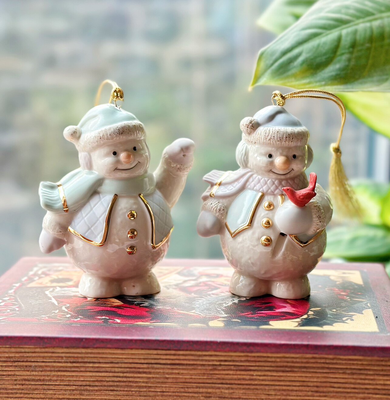 雪人红鸟新年礼物桌面公仔吊饰