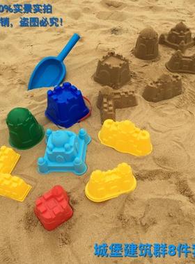KAWA新款绿色黄色滩宝宝洗澡玩玩沙工具 型沙雕水桶 方沙城堡套装