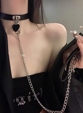 加长款皮质牵引绳狗链子情侣情趣玩具牵引链绳日系软妹夜店女调教