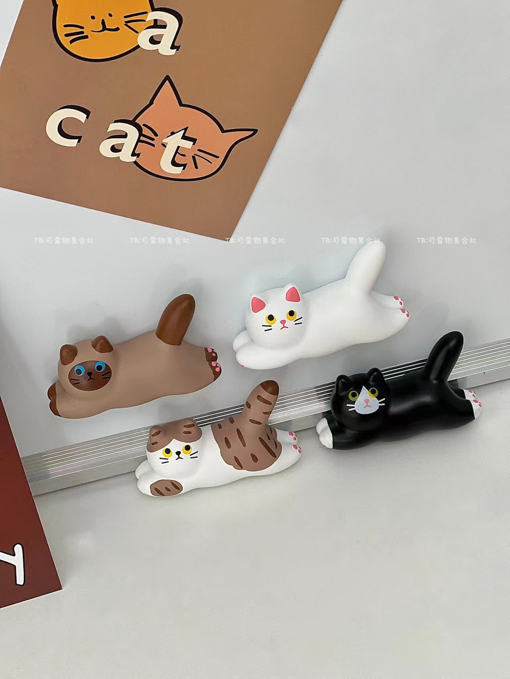 可爱奔跑的猫咪冰箱贴磁性贴3d立体创意照片贴家居装饰磁贴留言贴