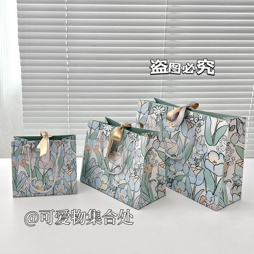 郁金香礼品袋结婚伴手礼手提袋生日礼物包装袋节日送礼纸袋配丝带