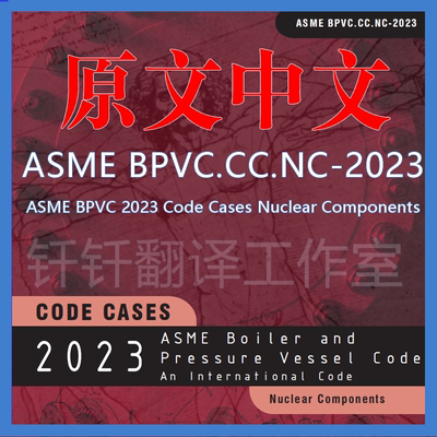 ASME BPVC 2023 Code Cases Nuclear Components原文中文标准资料