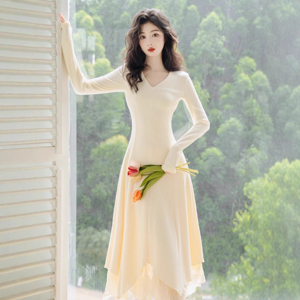 法式针织打底连衣裙秋冬2025新款高腰显瘦裙子御姐轻熟风气质长裙,女装/女士精品,连衣裙,淘宝优惠券,粉丝福利购,淘宝优惠卷