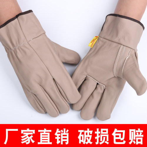 头层牛皮司机隔热防烫电焊手套