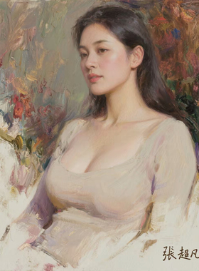 【画秀艺术馆】纯手绘肖像画白领文艺青年领导来图定制肖像油画