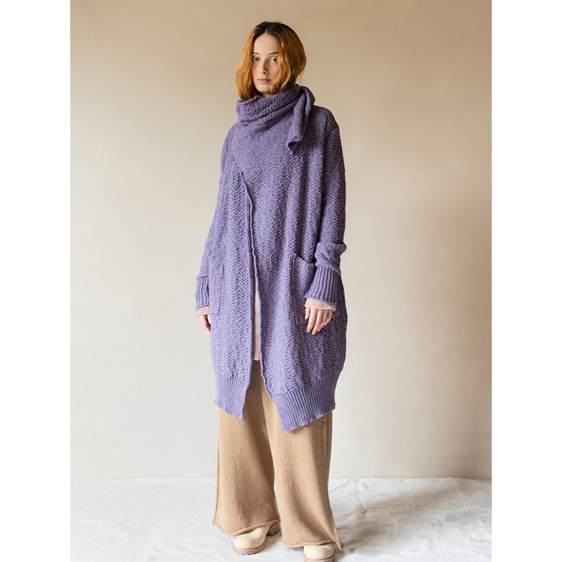 Cha 官方 | Daniel Andresen Poppy丁香紫牦牛针织披肩式毛衣外套