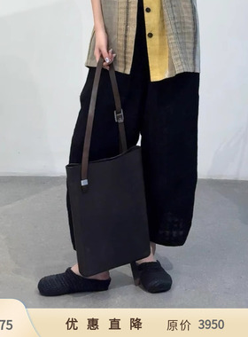 【一口价】Cha 官方 | Aviva Jifei Xue 黑色亚麻格纹裤