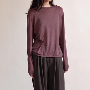 io adesso futura 苣轻柔 水溶羊绒圆领上衣针织打底