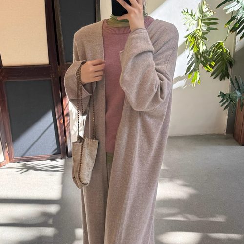 Cha 官方 | Mutedance 羊绒垂坠连肩开衫