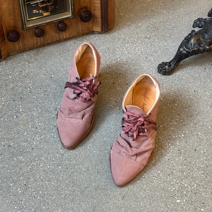 特价 linen Atelier Pink 粉色牛皮系带皮鞋 Inscrire