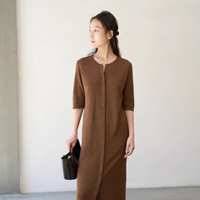 Cortana亚麻针织连衣裙