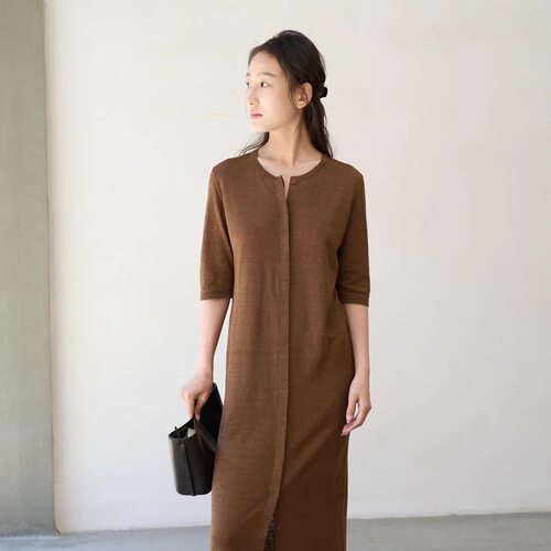 Cortana亚麻针织连衣裙