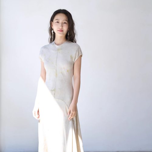 Mutedance中式感收腰连衣裙