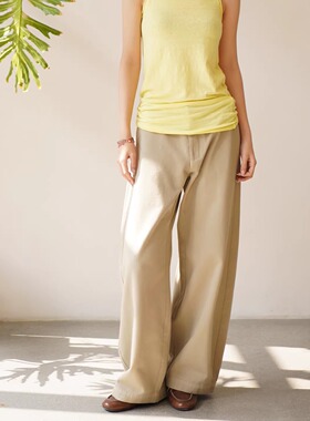 Cha官方 | LABO.ART 26春夏 BUM MASSAUA 棉质弧型纯色休闲直筒裤