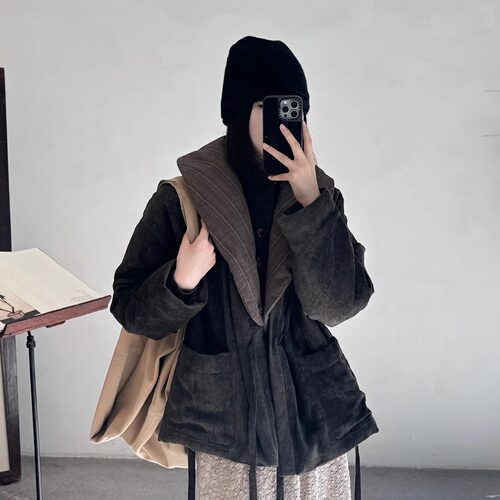 特价清仓5折 | Aviva Jifei Xue 撞色亚麻丝绒和服饰短夹克