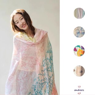Cha 官方 | 19 Andrea's 47 25春夏 花纹柔软真丝披肩围巾系列