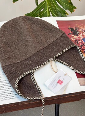 Cha官方| Aviva Jifei Xue 25秋冬 撞色针织羊毛挂耳双面Beanie帽