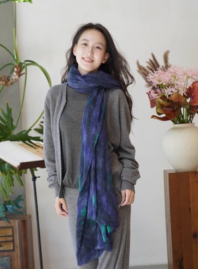 Cha 官方｜Botto Giuseppe CAMO 意大利羊绒迷彩纹理轻柔舒适围巾