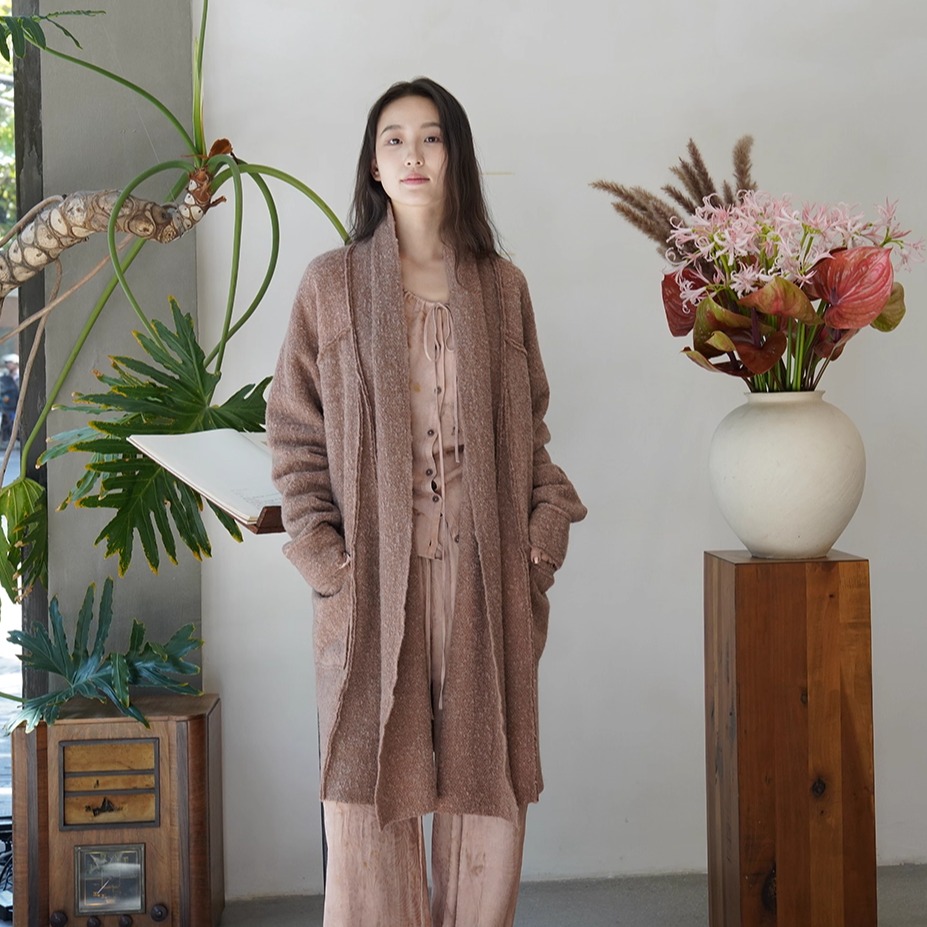Cha官方 | Softheart 25秋冬 驼绒羊毛混纺舒适软糯拼接针织大衣